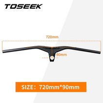 퀼스템 싯클램프 전기자전거개조 자전거크랭크커버 TOSEEK Mtb 핸들 바 및 줄기 28.6mm-17Degree 탄소 통합 산악 자전거 660 ~ 800*70/80/90/100m, 15 Black 720-90mm, 15 Black 720-90mm