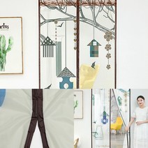 새집 문 모기장(100X200CM) 사생활보호방충망 슬라이드방충망 접착식방충망
