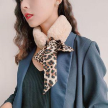 업타운걸스 미니 호피 스카프 퍼 목도리 귀도리 머플러 모자 업타