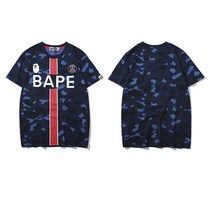 BAPE 파리 생제르맹 조인트 위장 블루 티셔츠