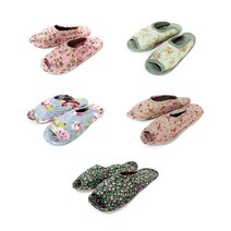 빨아신는 면 퀼트 실내화 거실화, 04_그린꽃송이, 1개