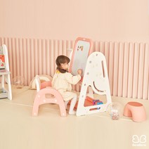 베네베네 프리미엄 7in1 멀티플 유아 아기 자석보드+책상+책장+농구대+의자세트, 핑크