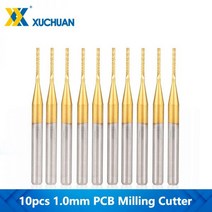 10pcs 0.8-3.175mm 티타늄 코팅 카바이드 PCB 밀링 커터 CNC 라우터 비트 PCB 기계 밀링 도구 용 옥수수 엔드밀, 10pcs 0.7mm