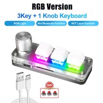 블루투스 무선 키보드USB 무선 블루투스 매크로 키패드 사용자 정의 미니 키보드 프로그래밍 핫 스왑 게임, 02 K03-RGB-White-3R, 한개옵션1, 한개옵션2