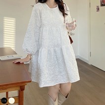 도오빠 여성 미니 원피스 오버핏 루즈핏 캉캉 여자원피스 빅사이즈 베이비돌 드레스_보리옹