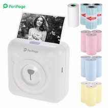PeriPage 휴대용 미니 블루투스 라벨프린터 + 프린터라벨지 13롤, 1세트, 화이트
