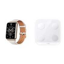 화훼이 스마트워치 FIT2 스마트 워치 심박수 모니터 미드나잇 블랙 일본, 문 화이트, 체성분 분석기(BE) 세트