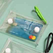 귀여운 투명 PVC 고리파우치 소 키링 카드지갑 이어폰 립글로즈 지폐 보관 소품주머니