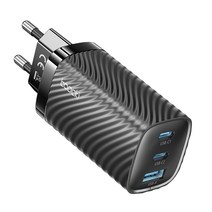 Toocki 65W GaN 3포트 PPS PD.3.0 멀티 c타입 초고속 충전기, 블랙, 1개