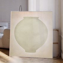 돈들어오는 달항아리 그림 풍수 액자 브라운, 대형(100x100cm), 블랙