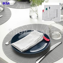 이케아온라인몰 GRUPPERA 홈카페 레스토랑 핸드타올 면냅킨, 화이트블랙 6P