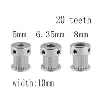 베어링 608베어링 유니트베어링 3D 프린터 부품 10PCS 20Teeth GT2 타이밍 풀리 보어 5 6.35 8mm 벨트 소형, 03 20TB6.35W10