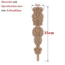 RUNBAZEF 나무 아플리케 도색되지 않은 오크 조각 웨이브 꽃 Onlay 데칼 코너 홈 가구 문 공예 1 피스133968, SM14-3-15
