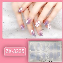 [꾸안꾸] 젤 네일스티커 패디스티커 페디스티커 페디큐어 패디큐어, 1세트, 글로시16 ) ZX3235