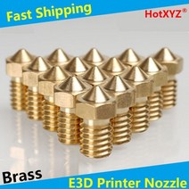 해외 E3D 추가 노즐 3D 인쇄 부품 V5 V6 3D 프린터 액세서리 용 압출기 황동 노즐 M6 나사 식 압출기 인쇄, All Size Set, One Size