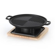 MJF928697리빙아트 무쇠 그릴팬 25cm 고기판 캠핑 구이 요리