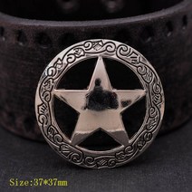 앤틱 황동 웨스턴 새겨진 텍사스 레인저 스타 레더 크래프트 해트 밴드 콘초 1-1/2 인치 스크류 백 10 개, 02 Silver