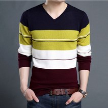 남성용 컬러 배색 단가라 니트 티셔츠11.11 하늘비즈 C31 U729J398