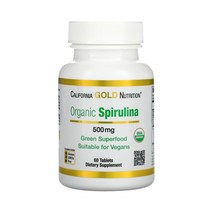 CGN 캘리포니아골드뉴트리션 유기농 스피룰리나 USDA 500mg 60정