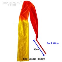 리듬체조리본 화려한 체육관 리본 댄스 레이온 실크 리듬 예술 체조 발레 소품 로드 레인보우 베일 포함, 15 3m