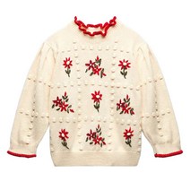 ZARA 프렌치 자수 니트 스웨터 00021125712