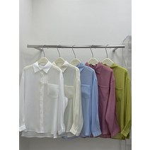 KITTIN 2022 여름 와이드 루즈핏 상의 디자인감각 여성 보이핏 볼륨 백트임 뒷트임 슬릿 핑크 와이셔츠 x2개