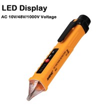 적산계 파워 뱅크 12-1000V 스마트 AC 비접촉 전압 감지기 테스터 펜 LED 라이트 알람 표시기 도구, 06 VD802 Yellow