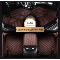 카 차량 매트 Skoda Karoq 2017- 년용 맞춤형 자동차 바닥 매트 친환경 가죽 액세서리 인테리어 세부 정보, 02 Coffee