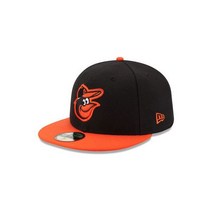 뉴에라 Baltimore Orioles ROAD 59Fifty Fitted 모자 (Black/Orange) MLB 캡