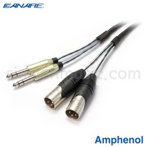 카나레 2채널 오디오케이블 2AT23M2PSGN Amphenol (2)6.3mm(TRS)-(2)XLR(Male)타입 1미터