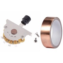 30mm x10m 구리 호 일 테이프 접착제 EMI 차폐 기타 슬러그 달팽이 장벽 도구 및 3 방향 레버 픽업 선택기 스위치, 하나, 로즈 골드 & 실버
