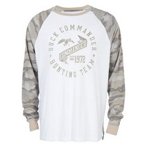 덕앤벅컴앤더 Duck and Buck Commander 남성용 Handler 래글런 티셔츠 하얀색, Medium