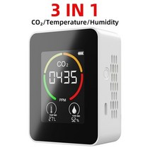 분석 측정 공구 공기질 검출기 CO2 미터 테스터 이산화탄소 TVOC 포름알데히드 값 전기 양 온도 습도 측정기, 03 White 3IN1