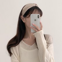 블루씨티 모던 꼬임 실크 와이드 반다나 새틴 헤어밴드 머리띠