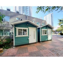 세움하우징 경비원 휴게실 근로자 휴게실 3M x 3M(2.7평) 농막 이동식 주택 컨테이너 하우스, 기본형, 도배+루바, 민트색