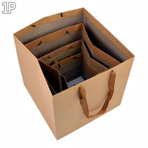 socean 테이크아웃푸드쇼핑백 무지 정사각 종이백 푸드 정사각 선물백 유치원 포장백 도시락 포장 봉투 paxkage pack, 크라프트 - 대