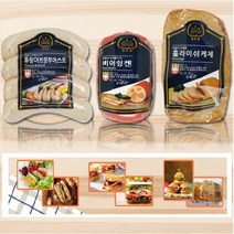 저염도 원육98% 독일식 수제햄 소시지 안주 간식 샌드위치 도시락 부대찌개 - 3종알뜰세트(비어슁켄 훌라이쉬케제 소시지), 1080g, 1세트