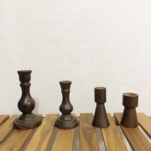 수아베 나무 우드촛대 빈티지 앤틱 홈카페 캔들 홀더 4type, 단일색상(D타입)