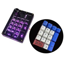 왼손 숫자 키보드 한손 메크로 업무용 대량등록 매크로 핫 스왑 가능 17key 표준 numpad rgb 백라이트 손잡이 lol 포토샵 게임용, 그림으로, 빨간 스위치
