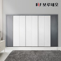 보루네오 샤크 여닫이 붙박이장 330cm, 오크그레이 330cm