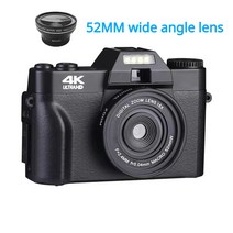 4K HD 디지털 카메라 브이로그 캠코더 유튜브 와, 10.Wide angel lens  with 128GB