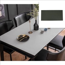 양면 테이블 가죽매트120X60CM 그린+그레이 테이블유리대용 테이블매트 파티테이블보 박람회테이블보 레트로식탁보 회의테이블보 식탁커버 캠핑용테이블보 협탁덮개