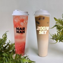 인싸보틀 리유저블컵 850ml X 200개 set 대용량 리필컵 카페 텀블러 투명 레터링 콜드 제작