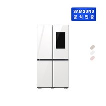 [E] 삼성 비스포크 패밀리허브 5도어 글라스 RF85B97A1APW, 상글램화이트+하새틴베이지