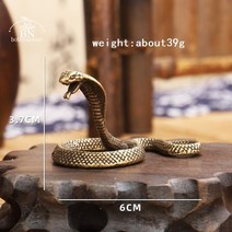 골동품 청동 코브라 보아 뱀 동상 미니어처 인형 구리 조디악 동물 책상 장식 차 애완 동물 장식품 황동 공예, 코브라 피규어-39g
