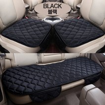 인마이카 차량용 극세사 시트커버 3개 세트 따뜻한 좌석 커버세트 (운전석+보조석+뒷좌석), 블랙, 1개