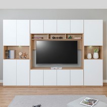 블리스데코 루시드 3000 월플렉스 높은 TV 거실장 세트 BOS022, 그레이