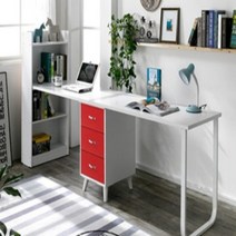 자매책상 형제 아나스탄 2400 서랍형 SET 2인책상세트, 블랙