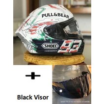 쇼웨이 헬멧 쇼에이 바이크 홍진 클래식 오토바이 X-Spirit III X14 헬멧 마르케즈 93 그래피티 모토 크, 02 add black visor