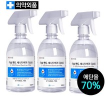 이숲 뿌리는 손소독제 500ml 에탄올70% 3개 세정제 스프레이 의약외품, 닥터 뿌리는 손소독제 500ml 3개